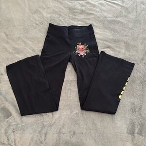 NWT Classic Ed Hardy Black Yoga Pants Size L